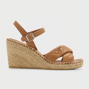 Prada nappa leather espadrilles wedge